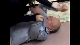 Old man blackmailing and fuck Japanese milf